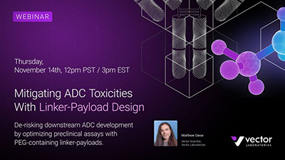 Vector Laboratories - Webinar Banner: Mitigating ADC Toxicities with Linker-Payload Design